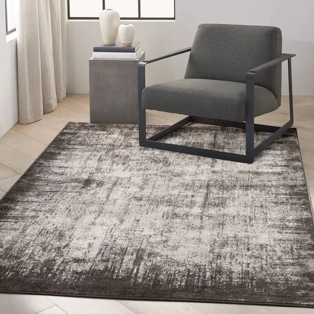 Calvin Klein Luminosity Charcoal Area Rug, 6' 6" x 9' 2"