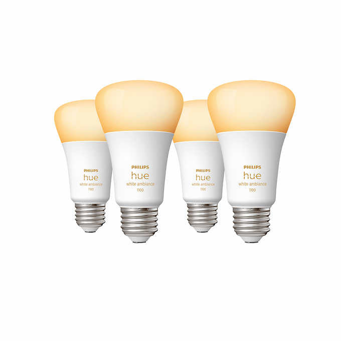 Philips Hue 75W White Ambiance A19 4-pack
