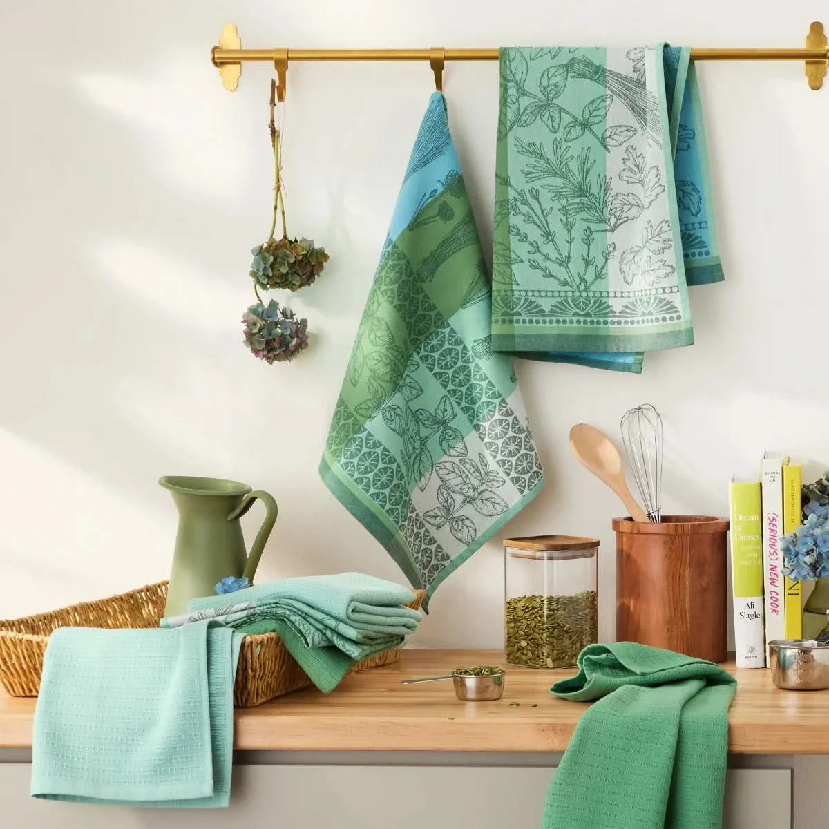 Jacquard Flatwoven Kitchen Towels, 8-pack