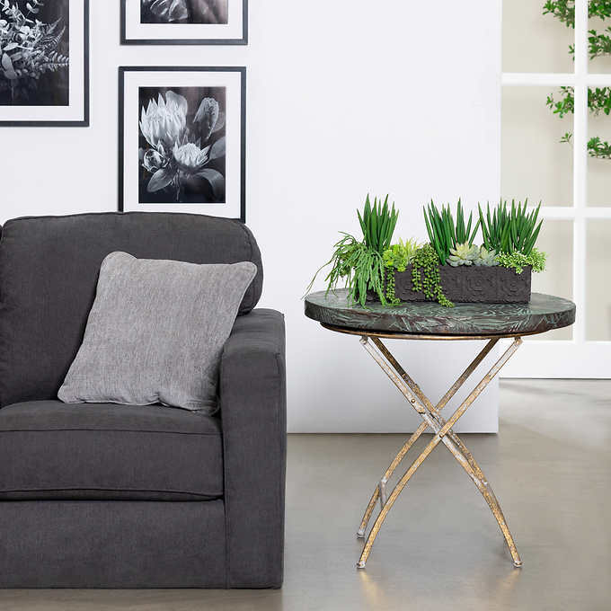 Faux Succulent Arrangement in Cement Planter