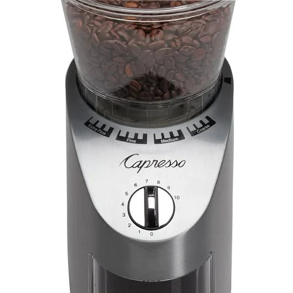 Capresso Metal Die-Cast Housing Conical Burr Coffee Grinder