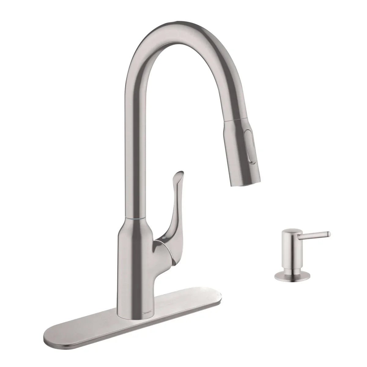 Hansgrohe Allegro HighArc Kitchen Faucet with Baseplate and Soap Dispenser