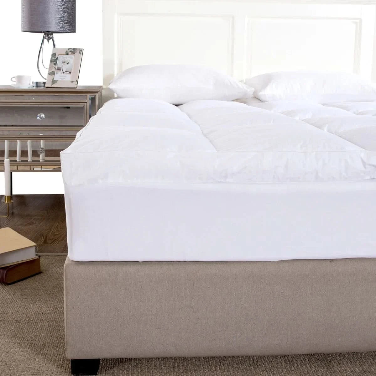 White Goose Down & Feather Dual Chamber Mattress Topper