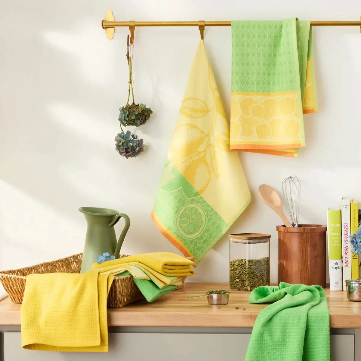 Jacquard Flatwoven Kitchen Towels, 8-pack