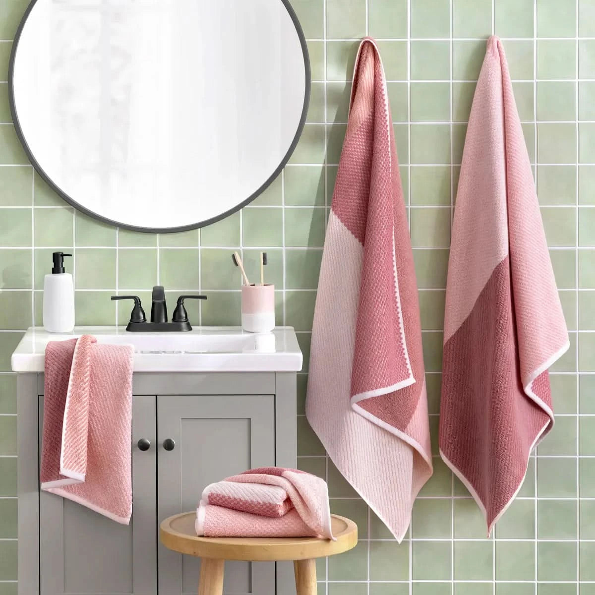 WelHome Colorblock Bath Towel 6-piece Set