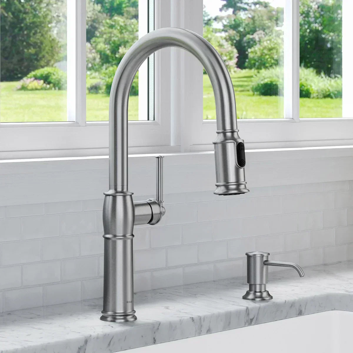 KRAUS Pull-Down Kitchen Faucet and Soap Dispenser
