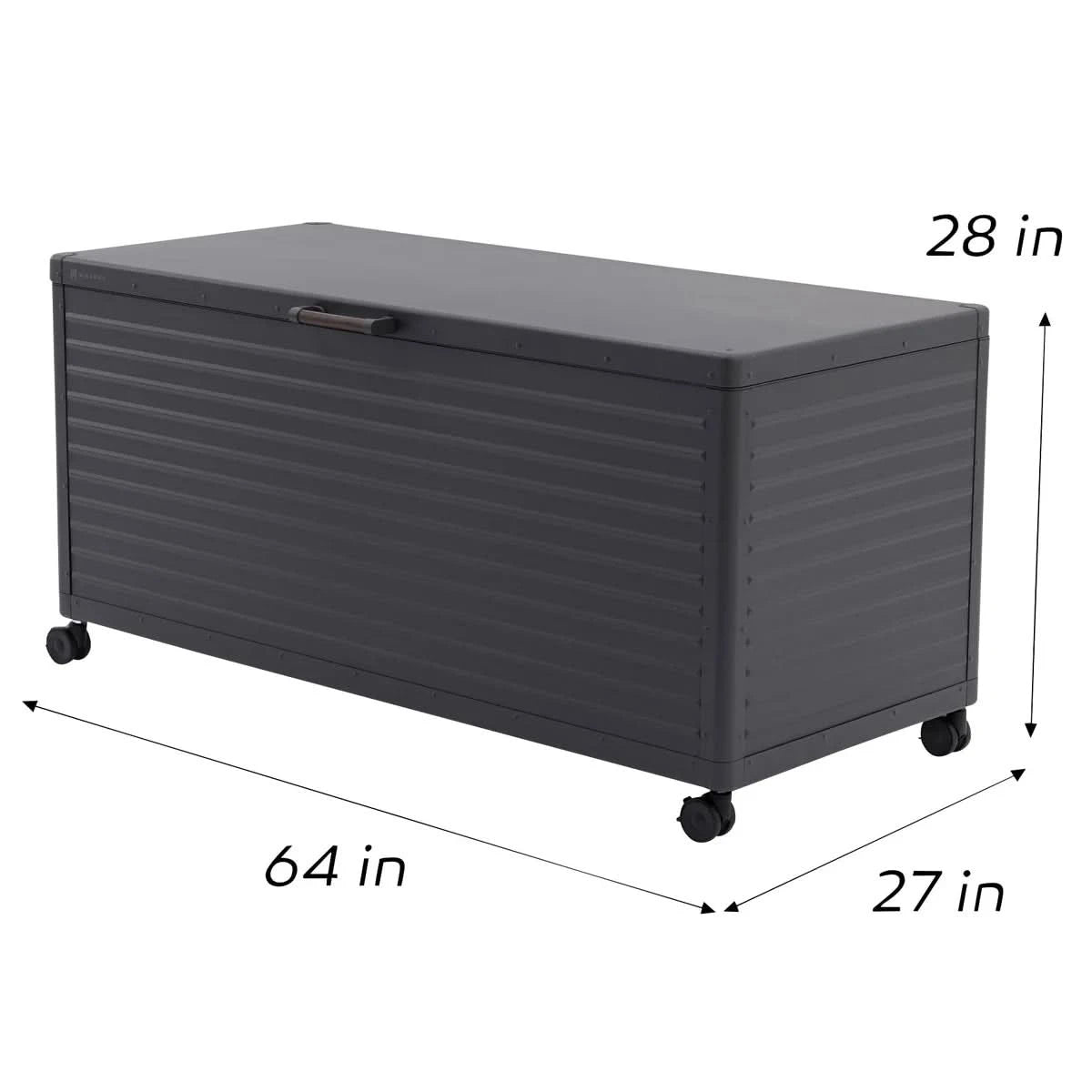 Mirador 205 Gallon Powder Coated Durable Metal Storage Box with Lockable Wheeled Base