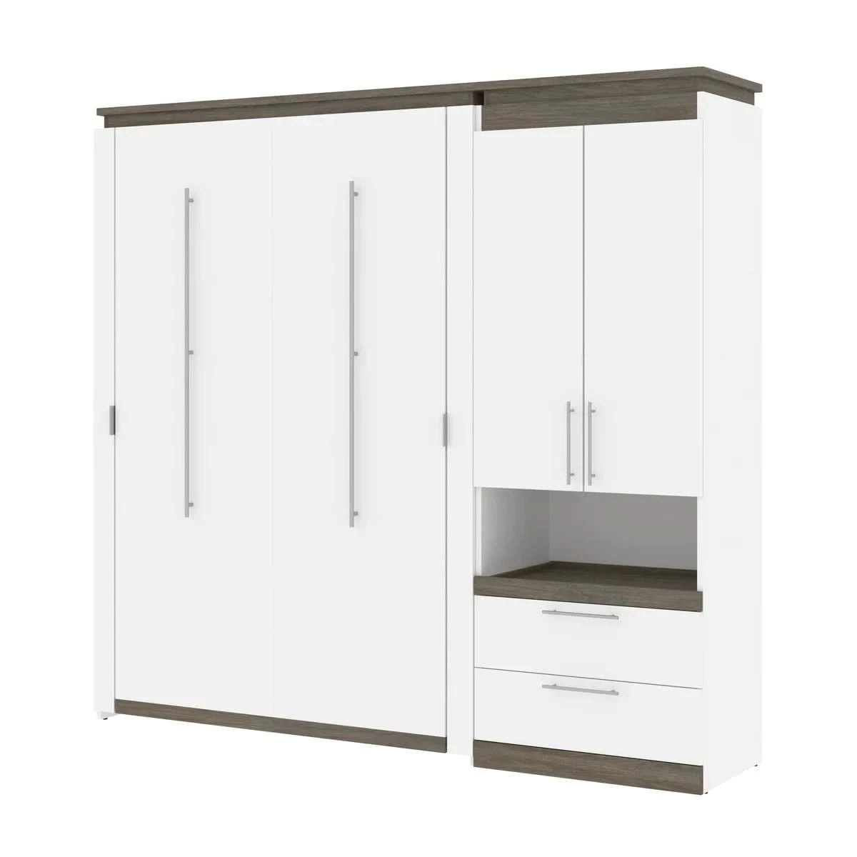 Orion Full Murphy Bed with Storage Cabinet and Nightstand