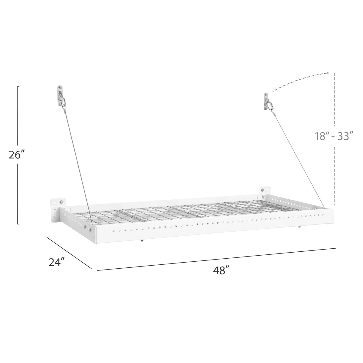 NewAge Products Pro Series 2 ft. x 4 ft. Wall Mounted Steel Shelf, 2-pack