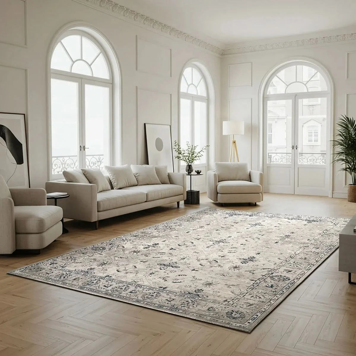 Hampton Court Area Rug Collection, Ladree Gray
