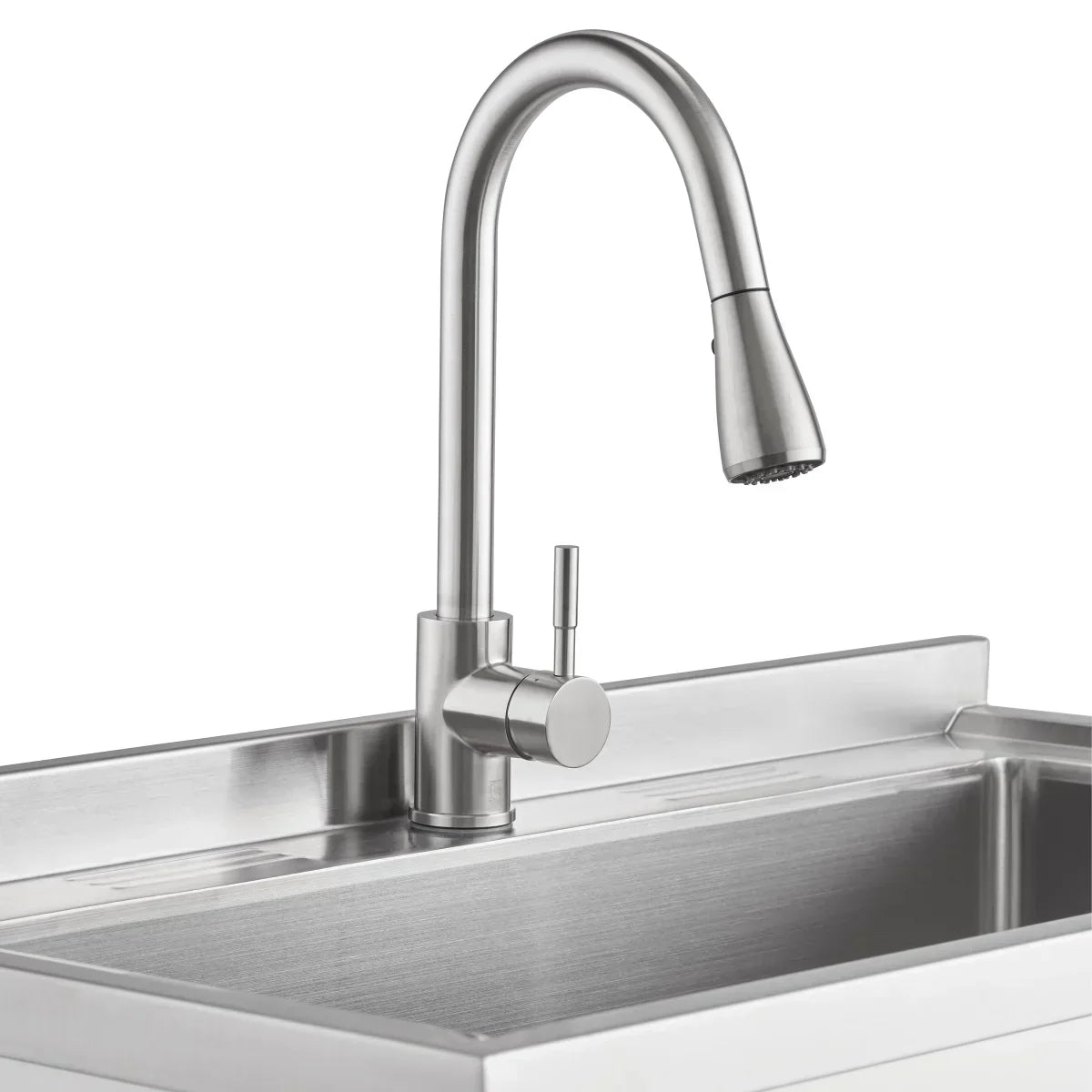 TRINITY 30" x 14" Basin Stainless Steel Utility Sink with Pull-down Faucet