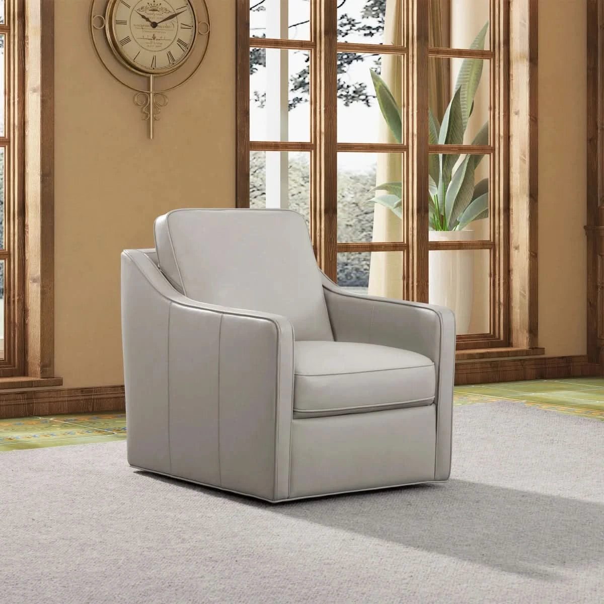 Concise Leather Swivel Chair