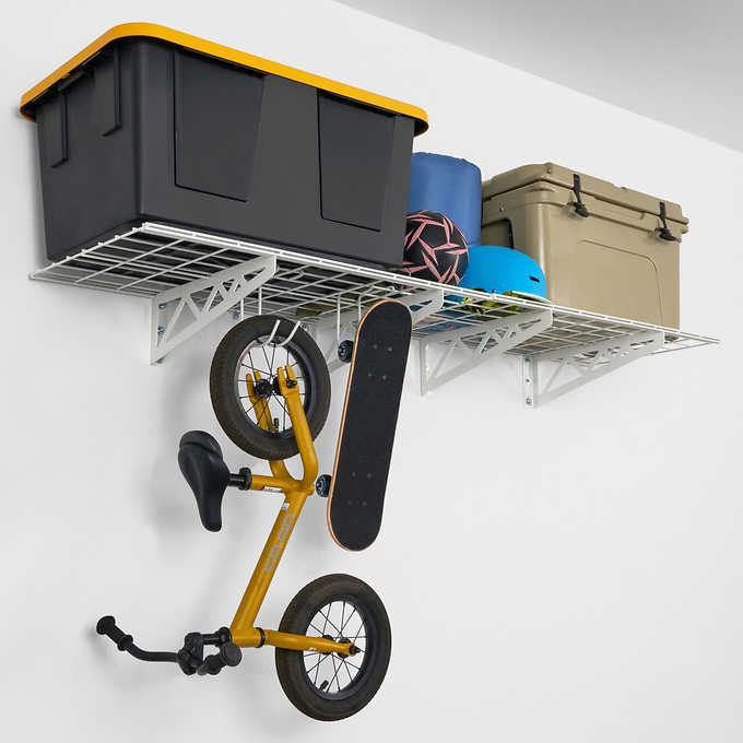 SafeRacks Wall Shelf Combo Kit, Two Shelves, Four Deck Hooks