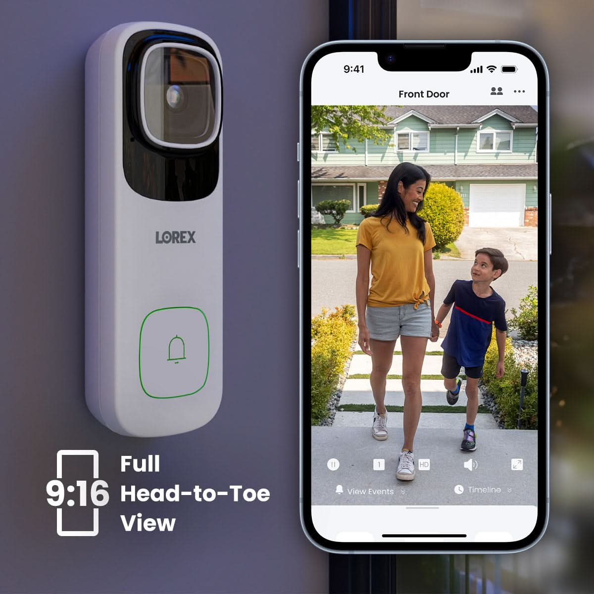 Lorex 4K Wired Video Doorbell with 2K Floodlight Wi-Fi Camera