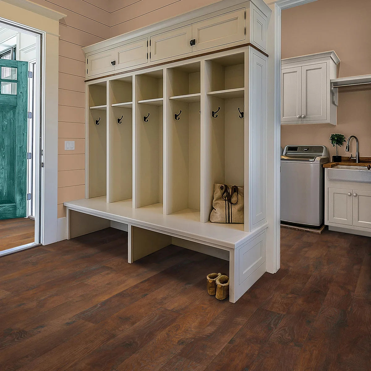 Mohawk Home 12MM Thick 6.1in X 47.2in AC4 Waterproof Surface Laminate Wood Plank Flooring (18.14 sq ft/ctn)