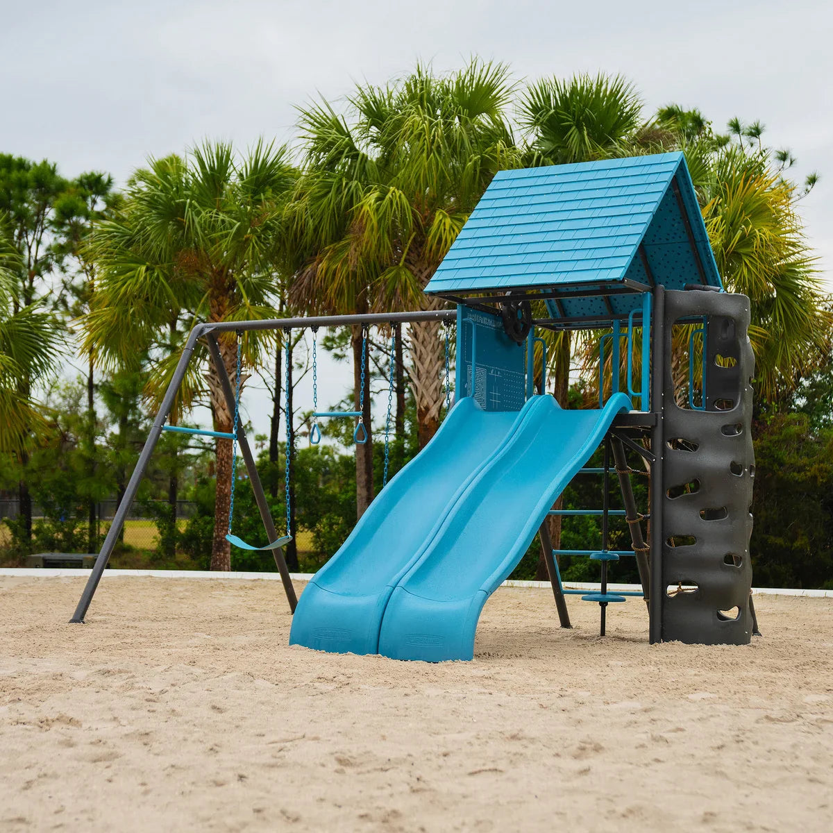 Lifetime Lookout Double-Slide Swing Set