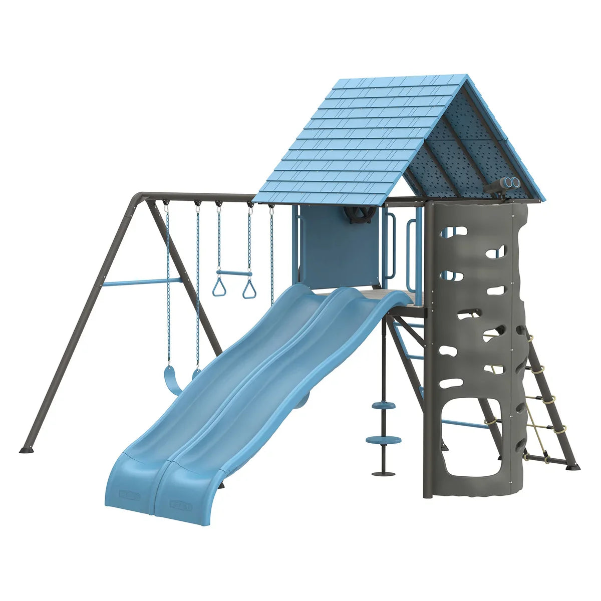 Lifetime Lookout Double-Slide Swing Set
