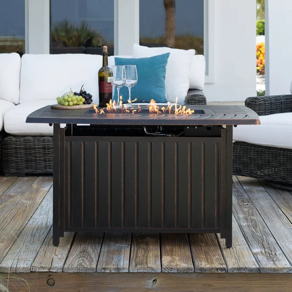 Bravos Rectangle Aluminum Gas Fire Pit