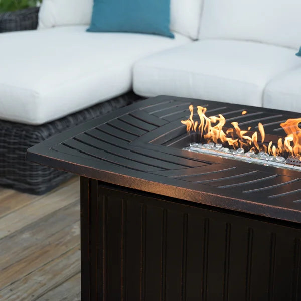 Bravos Rectangle Aluminum Gas Fire Pit