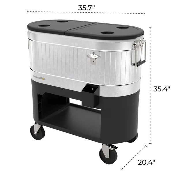 Permasteel 120-quart Galvanized Steel Rolling Cooler with Cover
