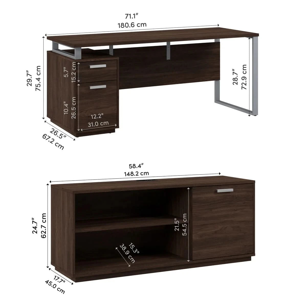 Panorama Desk with Credenza