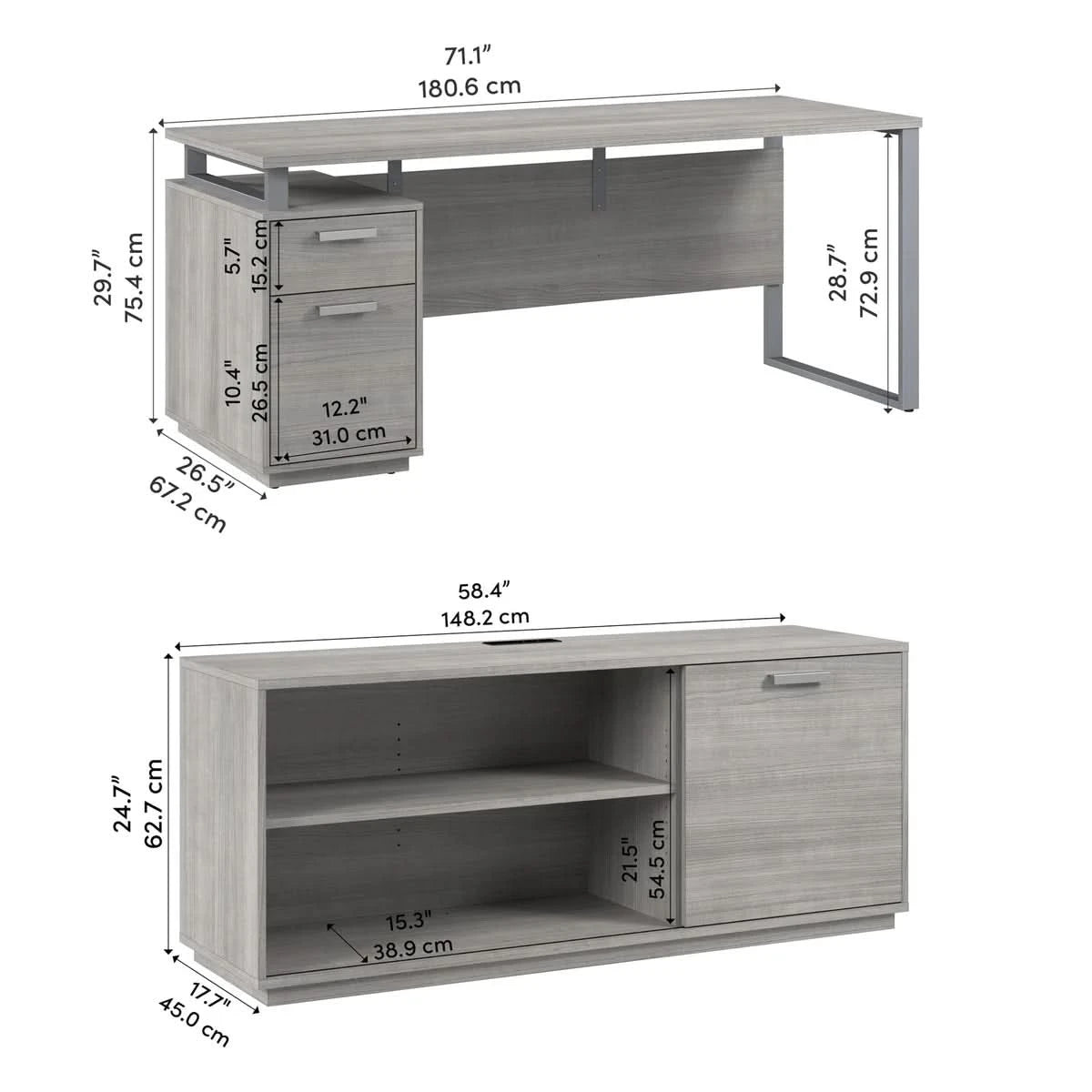Panorama Desk with Credenza