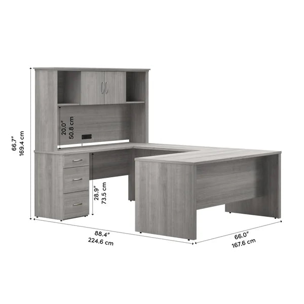 Gosford U Shaped Desk with Hutch