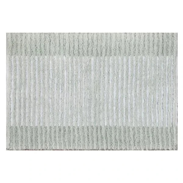 Textured Stripe Microfiber Bath Rug