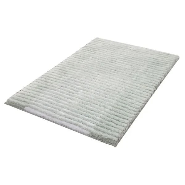 Textured Stripe Microfiber Bath Rug
