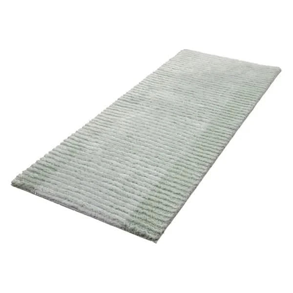 Textured Stripe Microfiber Bath Rug