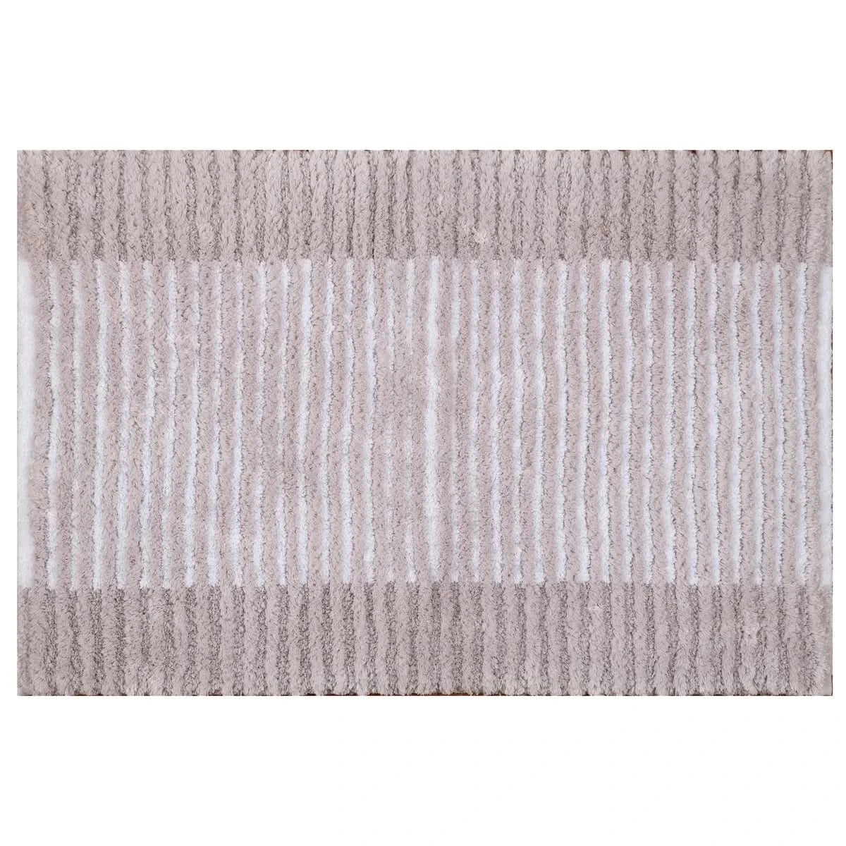 Textured Stripe Microfiber Bath Rug