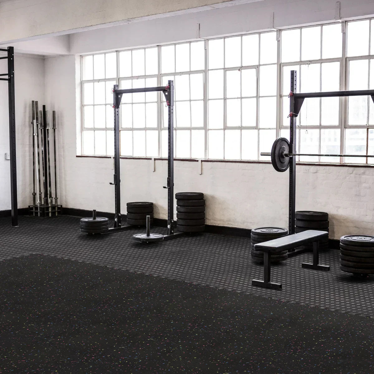 Norsk Dual Density Reversible Gym Flooring, 48 sq ft., 24 in. x 24 in. Foam Mats