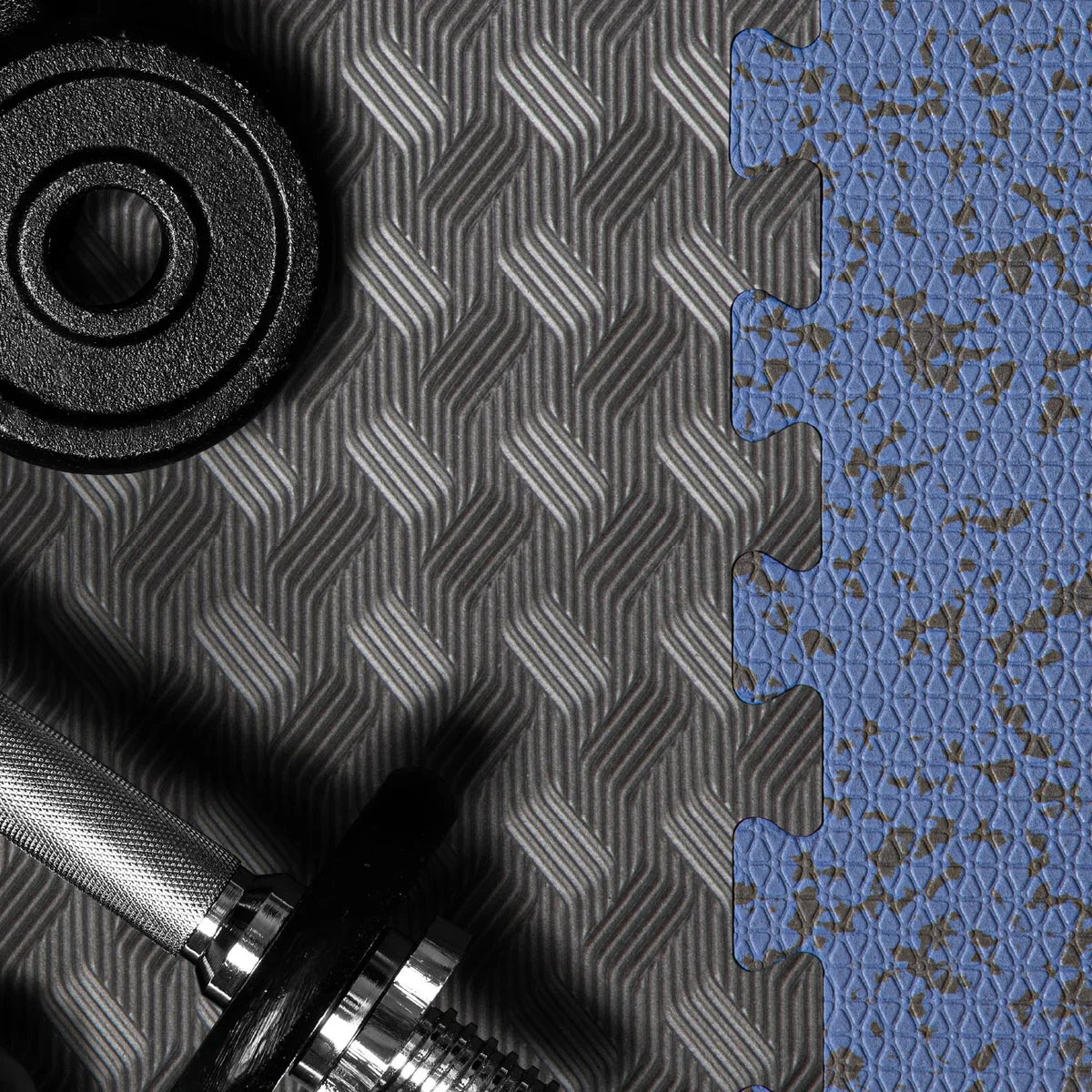 Norsk Dual Density Reversible Gym Flooring, 48 sq ft., 24 in. x 24 in. Foam Mats