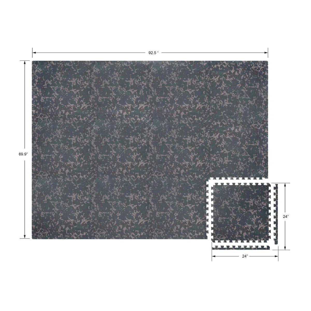 Norsk Dual Density Reversible Gym Flooring, 48 sq ft., 24 in. x 24 in. Foam Mats