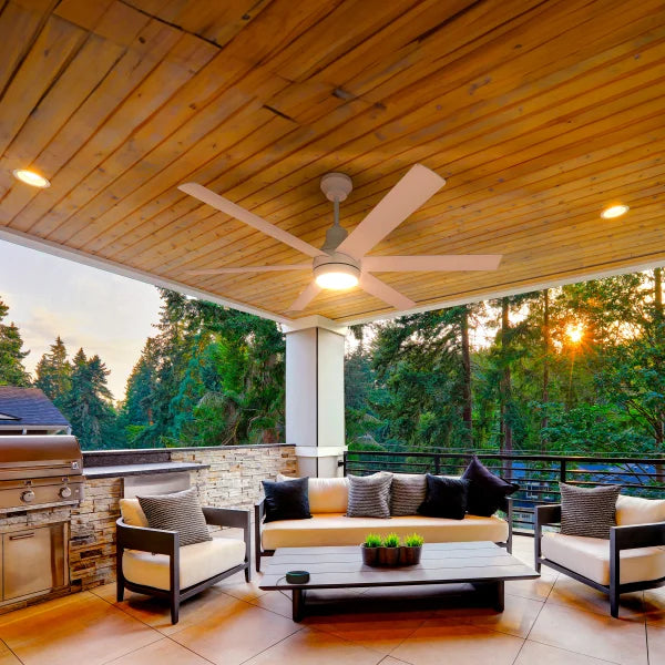 Atomi Smart Bresio Wi-Fi Outdoor Ceiling Fan with Color Changing Integrated LED Light and Remote