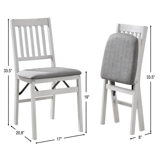 Stakmore Wood Upholstered Folding Chair, 2-pack