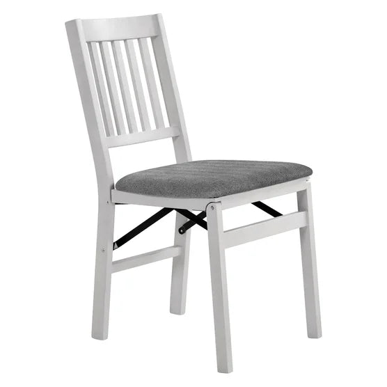 Stakmore Wood Upholstered Folding Chair, 2-pack