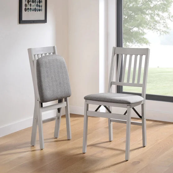Stakmore Wood Upholstered Folding Chair, 2-pack
