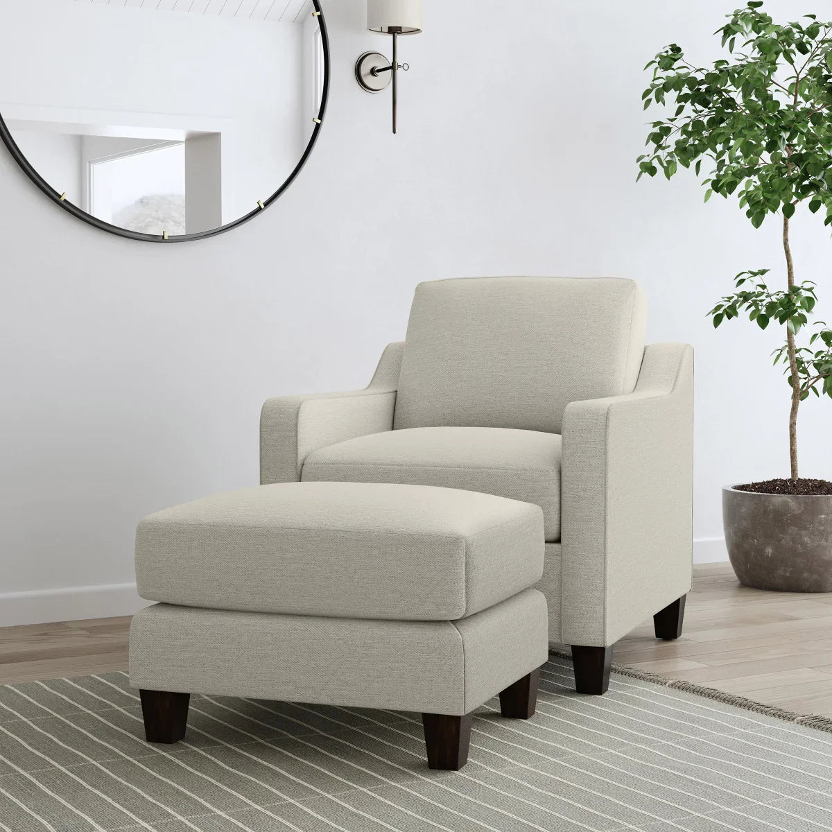 Flexsteel Drew Fabric Chair and Ottoman