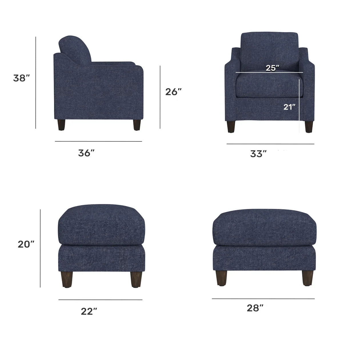 Flexsteel Drew Fabric Chair and Ottoman