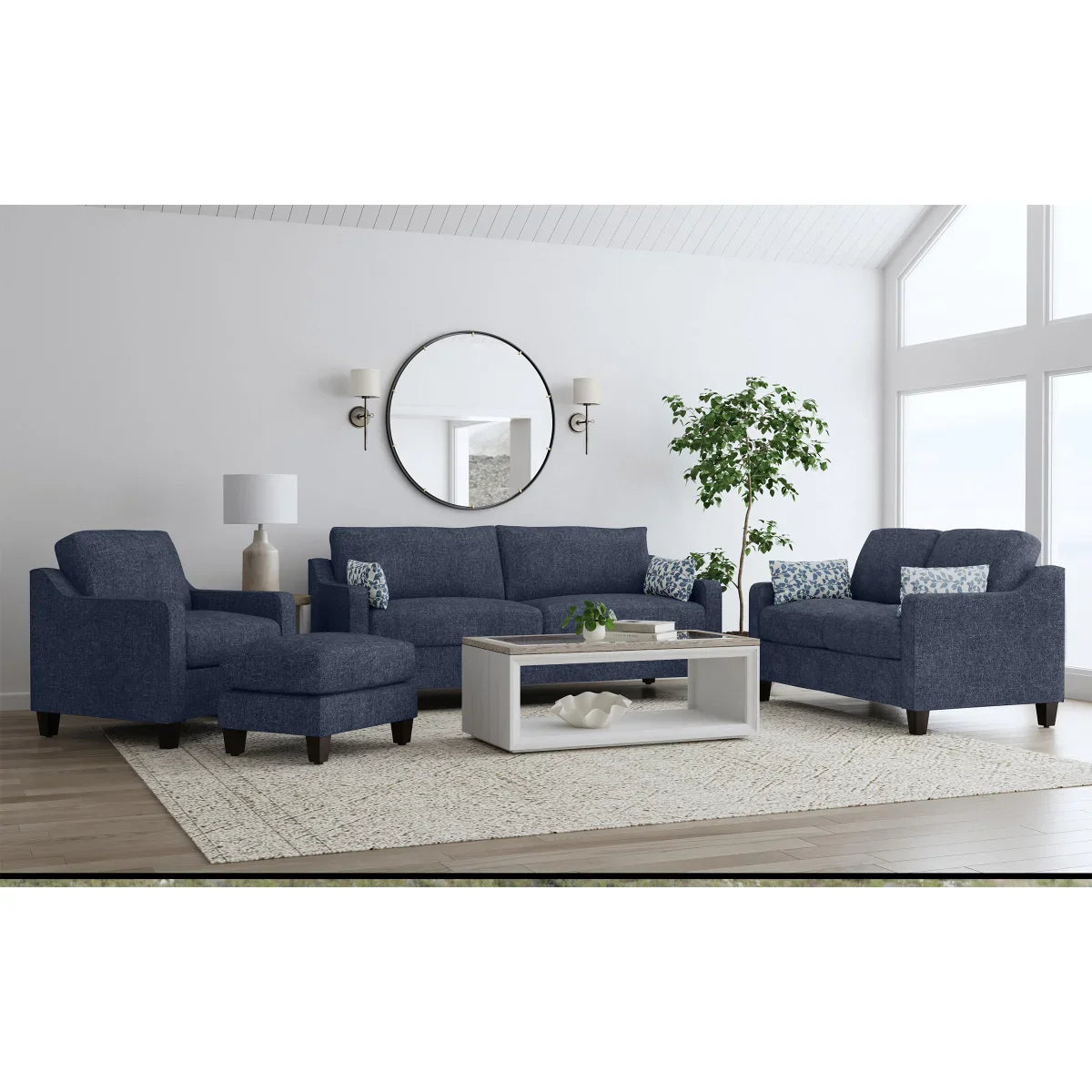 Flexsteel Drew Fabric Chair and Ottoman