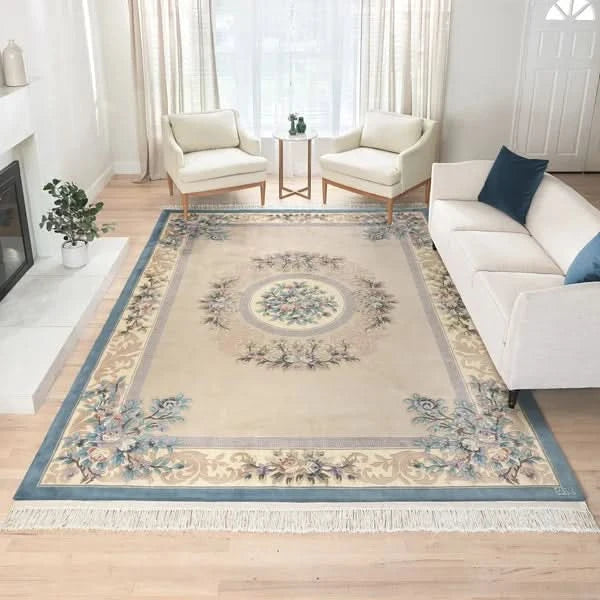 Pagoda Hand Knotted Rug Collection, Bordeaux Beige
