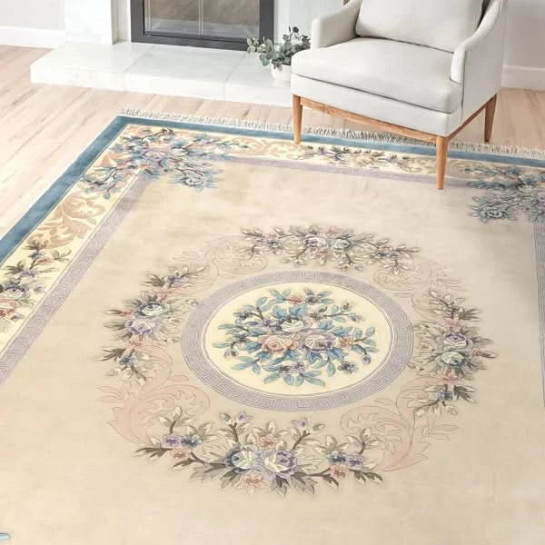 Pagoda Hand Knotted Rug Collection, Bordeaux Beige