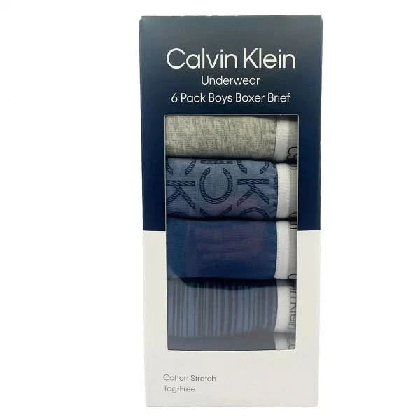 Calvin Klein Youth Boxer Brief Underwear, 6-pack