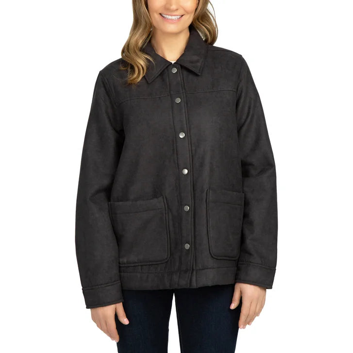Boston Traders Women's Faux Suede Trucker Jacket