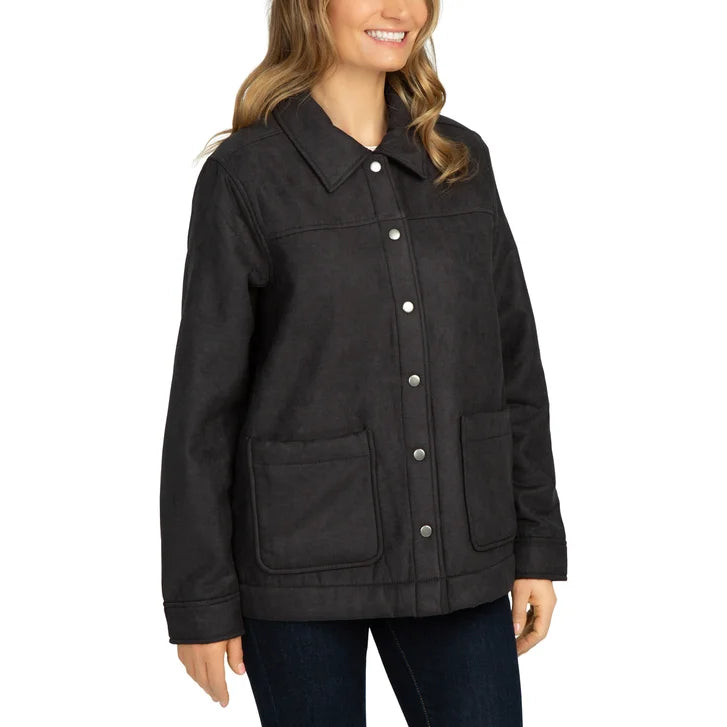 Boston Traders Women's Faux Suede Trucker Jacket