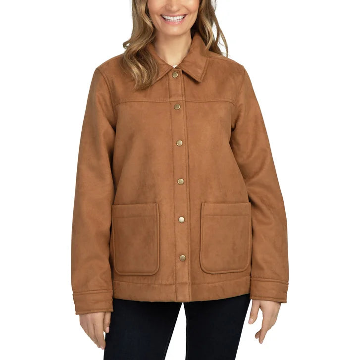 Boston Traders Women's Faux Suede Trucker Jacket