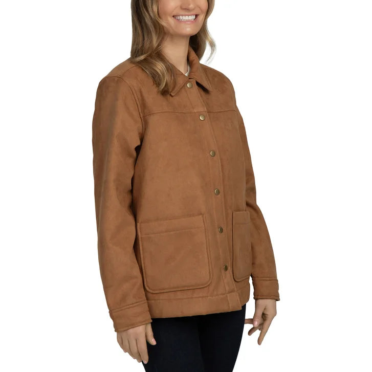 Boston Traders Women's Faux Suede Trucker Jacket