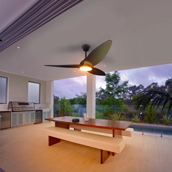 Smart Slique 60” Wi-Fi Outdoor Ceiling Fan with Color Changing Integrated LED Light and Remote