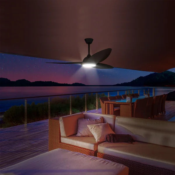 Smart Slique 60” Wi-Fi Outdoor Ceiling Fan with Color Changing Integrated LED Light and Remote